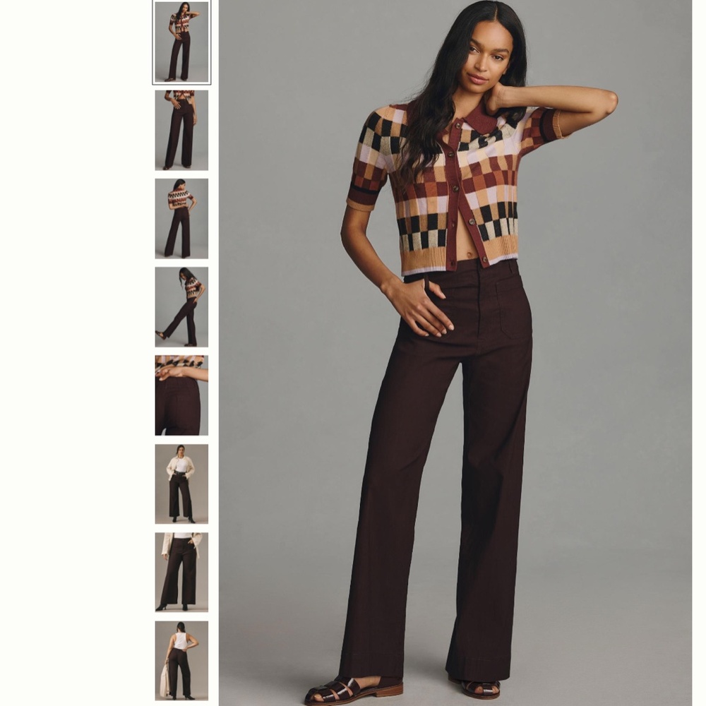 Maeve Chocolate Wide-Leg Pants